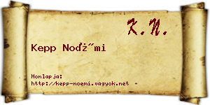 Kepp Noémi névjegykártya